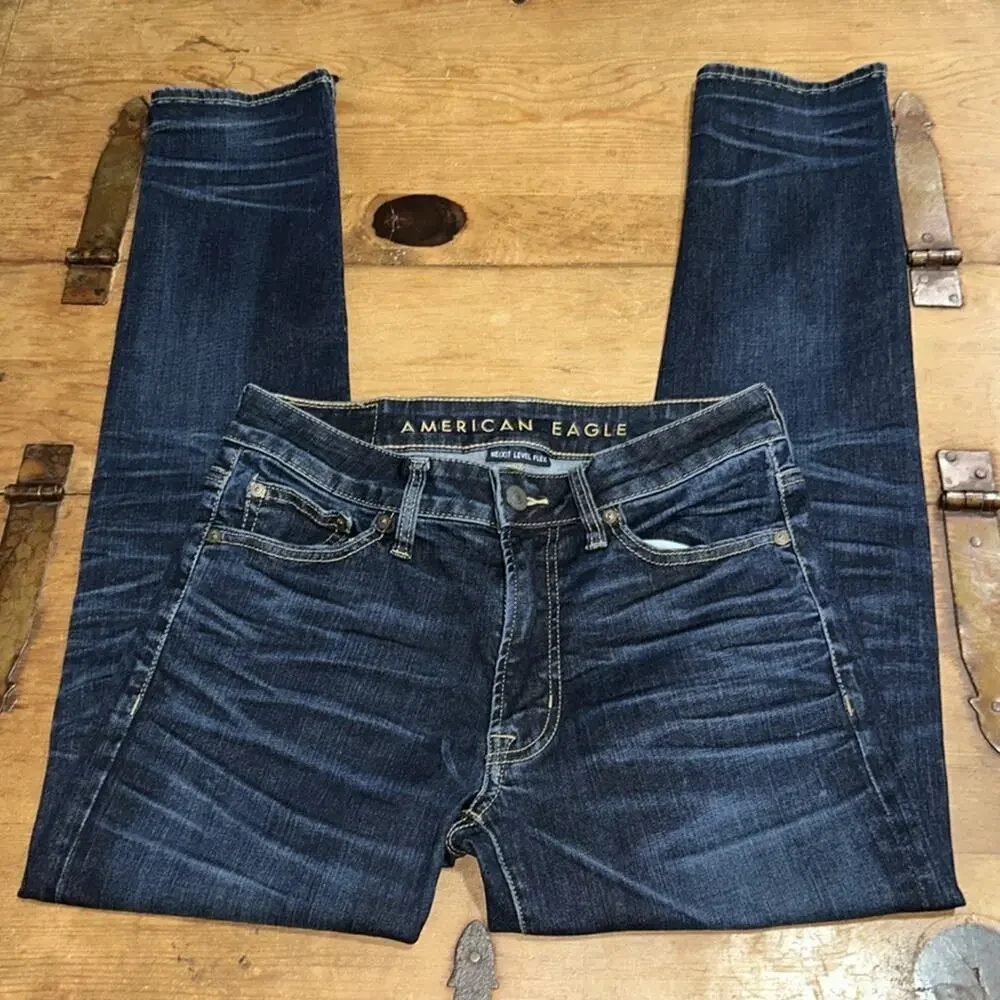 Mens American Eagle Outfitters Dark Blue Slim Denim Size 29 - Picture 8 of 11